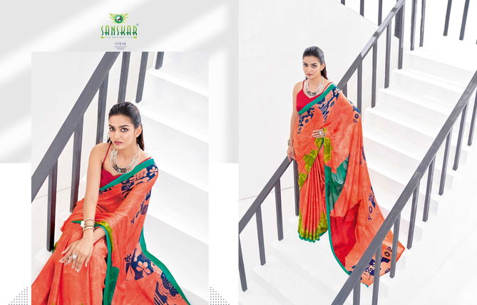 Sanskar Wind 2 Regular Wear Printed Georgette Saree Collection